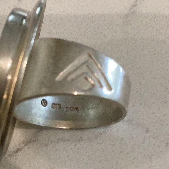 Silpada Carved Jasper and Sterling Silver Ring, Size 8 - Picture 7 of 8